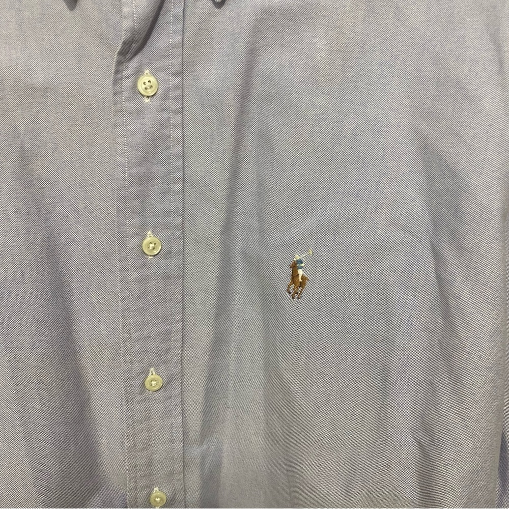 Ralph Lauren Blue Oxford Cotton Yarmouth Button Down Dress Shirt - Picture 2 of 4